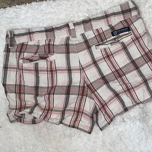 Chip & Pepper Plaid Women Shorts - Brown and Pink. Missing front button.